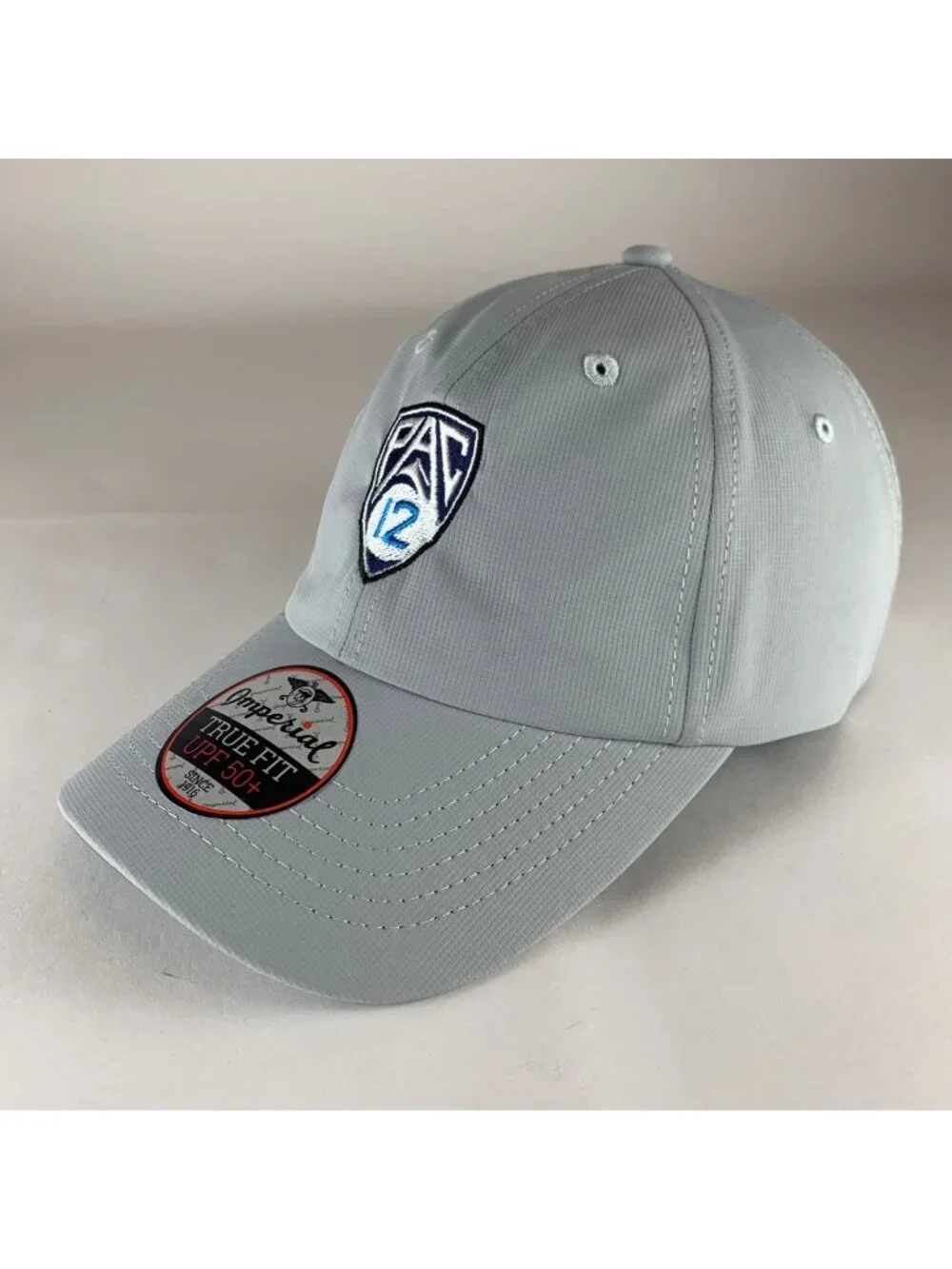 Pac 12 NCAA Gray Imperial Relaxed Fit Athletic Strapback Hat New